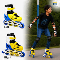 Btag Kids Inline Skates with 4 Wheels | Adjustable Roller Skate Shoes for Boys & Girls | Comfortable & Durable Skating Shoes | 1 Pair