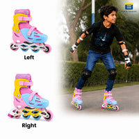 Btag Kids Inline Skates with 4 Wheels | Adjustable Roller Skate Shoes for Boys & Girls | Comfortable & Durable Skating Shoes | 1 Pair
