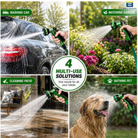 Bimla Traders 7-Pattern Garden Spray Gun Hose Nozzle with Adjustable Trigger Handle, Water Spray Nozzle for Car Wash, Lawn & Garden Watering - with Orange Connector .