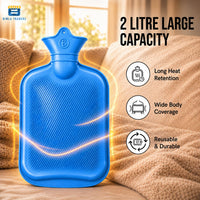 Bimla Traders Hot Water Bag (2Ltr) for Pain Relief | Non-Electric Rubber Heating Bottle Period Cramps, Body Aches | Long Heat Retention