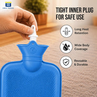 Bimla Traders Hot Water Bag (2Ltr) for Pain Relief | Non-Electric Rubber Heating Bottle Period Cramps, Body Aches | Long Heat Retention