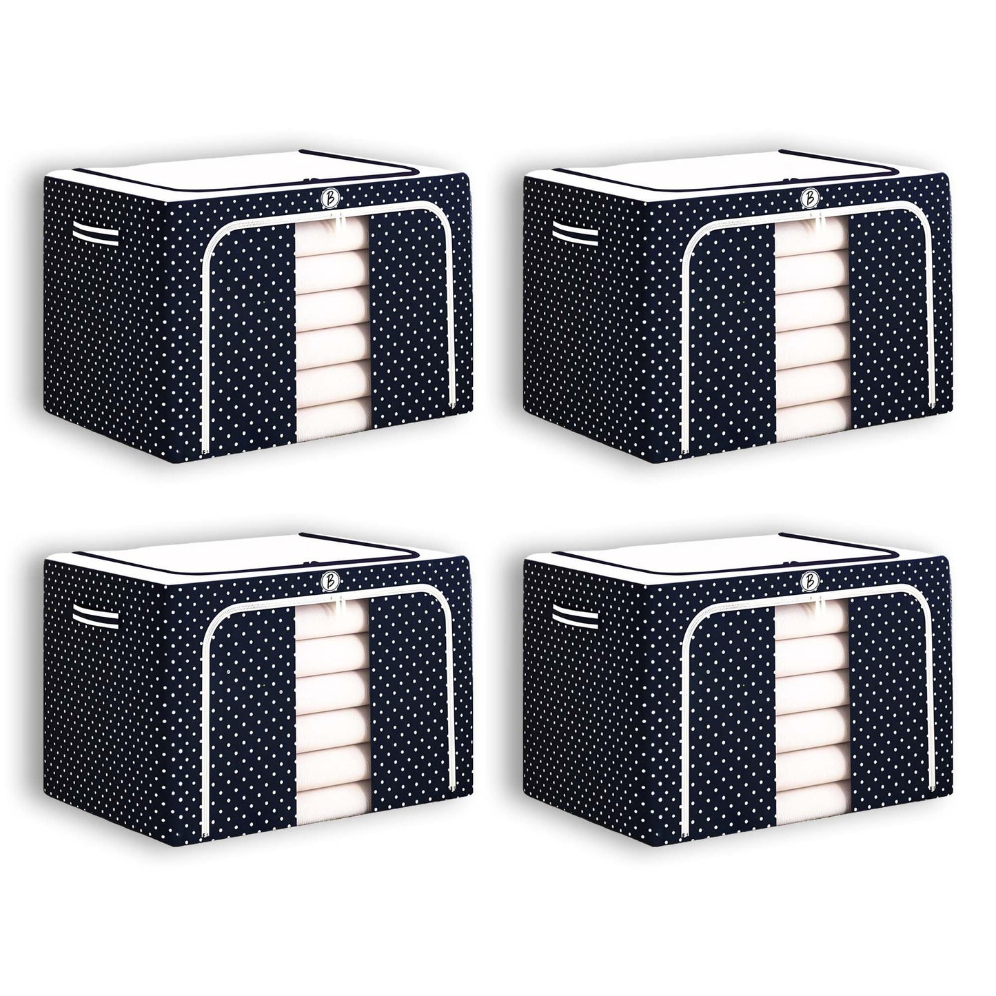 Bimla Traders Clothes, Foldable Clothes Storage Baskets for Wardrobe, Books, Saree, Shirts, Stationery Paper, Document Toy,and Blankets Storage Box with Handles|Assorted | 66 Liter |