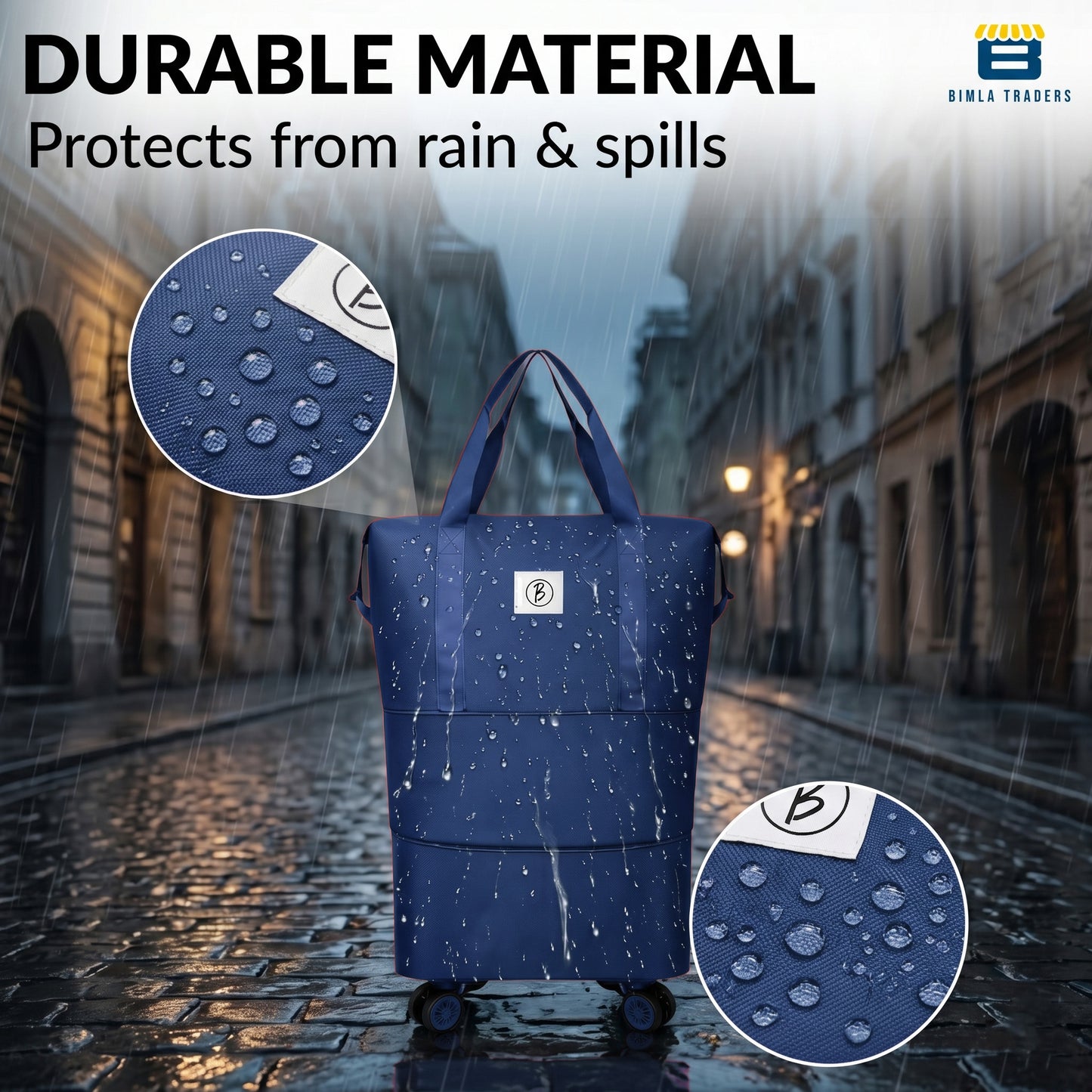 Bimla Traders Travel Duffle Bag with Wheels | Expandable & Waterproof Traveling Bag for Unisex (Pack of 1)