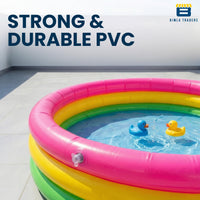 Bimla Traders Premium Inflatable Family Swimming Pool for Kids & Adults | Extra-Large 7 Feet 3-Layer Striped Bath Tub Without Pump, 82x59x23 Inch for Home & Outdoor Use