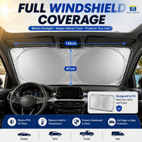 Btag Premium Spring Foldable Car Windshield Sun Shade | Reflective UV & Heat Insulation Sun Protector for Trucks, SUVs & Cars.