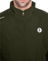 BTfash Men's Winter Solid Polyester Full Zip Sportswear Regular Fit Jacket, Pack of 1