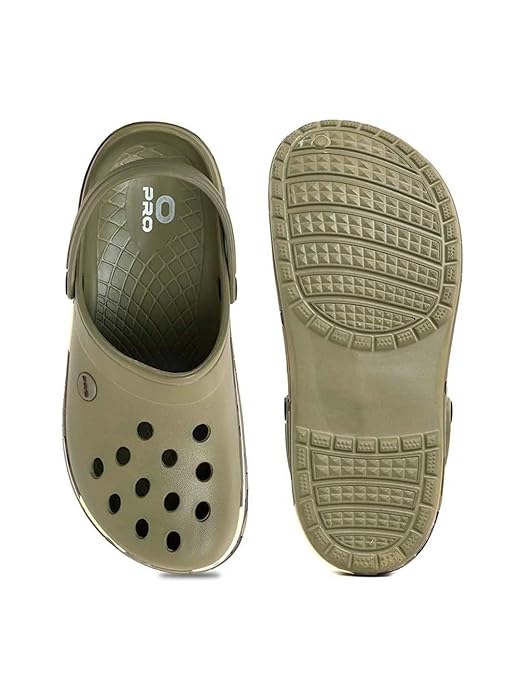 Khadim's Pro Olive Green Washable Clog Sandal for Men