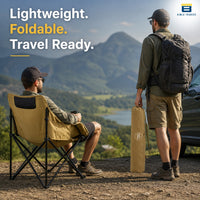 Bimla Traders Foldable Camping Chair with Carry Bag, Portable Outdoor Folding Chair for Camping, Picnic, Garden and Travel, Heavy Duty Metal Frame.
