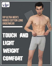 VIP Ultra Men's 100% Ribbed Cotton Long Underwear - Pack of 1 (Assorted)