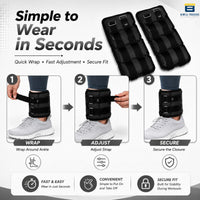 Btag Solid Neoprene Ankle & Wrist Weights | Adjustable Strap | Unisex Leg & Arm Weight Cuffs for Gym, Workout & Training.