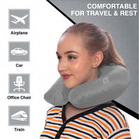 Bimla Traders Travel Neck Pillow for Men & Women | Soft Fibre Cushion for Flight, Car & Train | Soft Velvet Fabric with Attachable Snap Strap | Cervical Support for Neck Pain Relief. Pack of 1