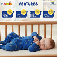 Dowin Thermal Front Open Polyfill Baby Hoddie and Pajami Suit for Winters