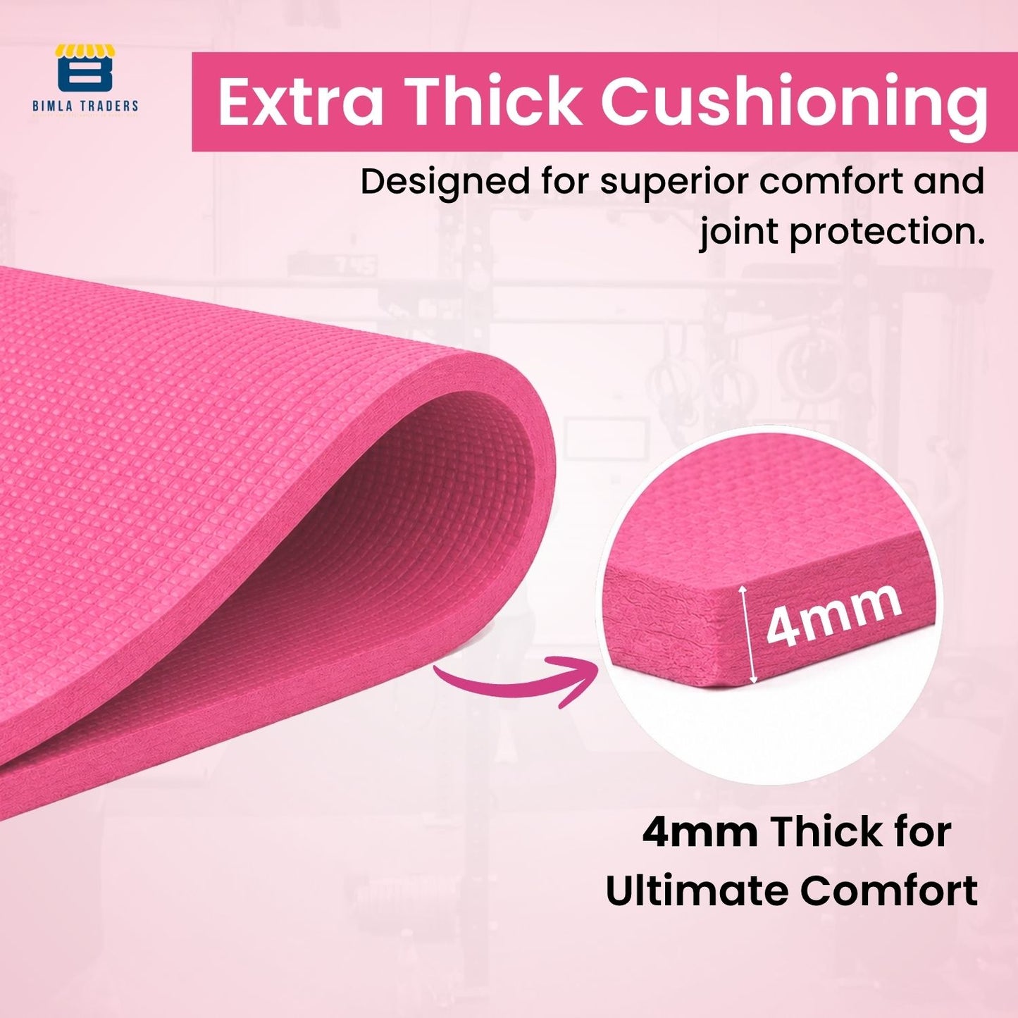 Bimla Traders Premium EVA Yoga Mat for Women & Men | Anti-Slip Exercise & Gym Mat for Home Workouts | Lightweight & Durable