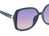 IRUS Uv Protected Sunglasses For Women | Size- Large | Shape- Square | Model- Irs1213C3Sg, Blue