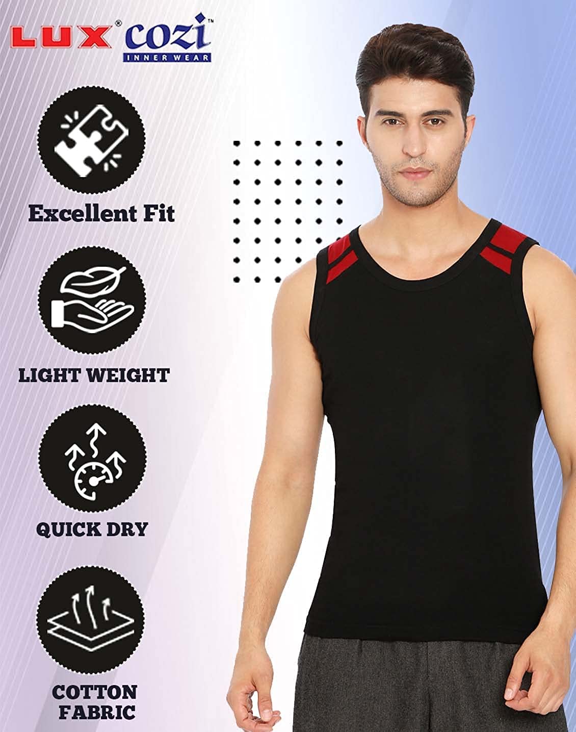 Lux Cozi Xylo Men Assorted Regular Fit Vest (Pack of 4)