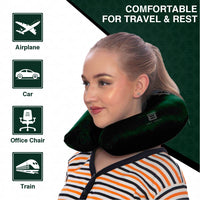 Bimla Traders Travel Neck Pillow for Men & Women | Soft Fibre Cushion for Flight, Car & Train | Soft Velvet Fabric with Attachable Snap Strap | Cervical Support for Neck Pain Relief. Pack of 1