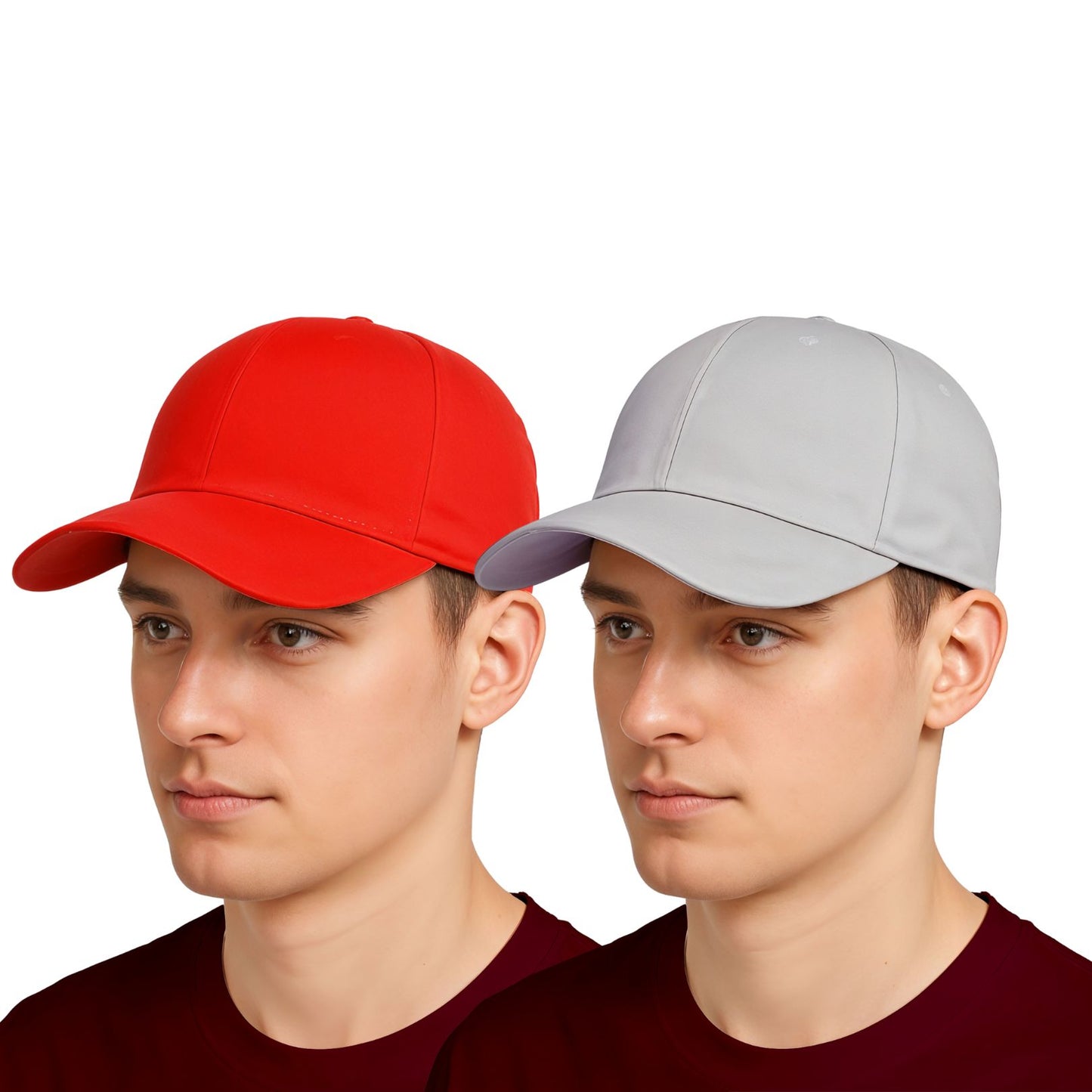 BTfash Classic Plain Adjustable Baseball Cap for Men and Women, Unisex Cap for All Seasons (Pack of 2)