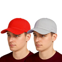BTfash Classic Plain Adjustable Baseball Cap for Men and Women, Unisex Cap for All Seasons (Pack of 2)
