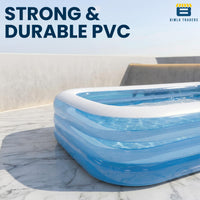 Bimla Traders Premium Inflatable Family Swimming Pool for Kids & Adults | Extra-Large 7 Feet 3-Layer Striped Bath Tub Without Pump, 82x59x23 Inch for Home & Outdoor Use