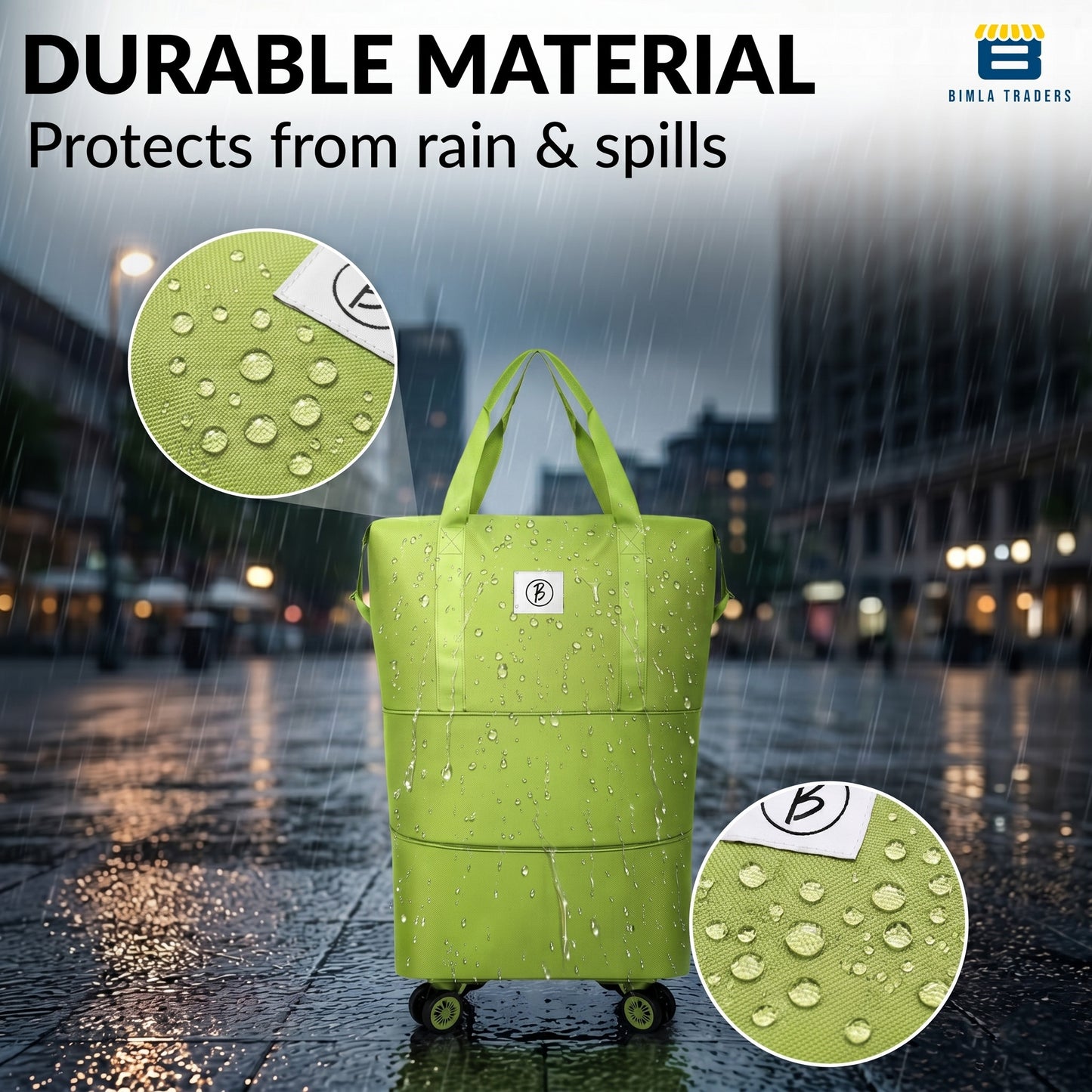 Bimla Traders Travel Duffle Bag with Wheels | Expandable & Waterproof Traveling Bag for Unisex (Pack of 1)