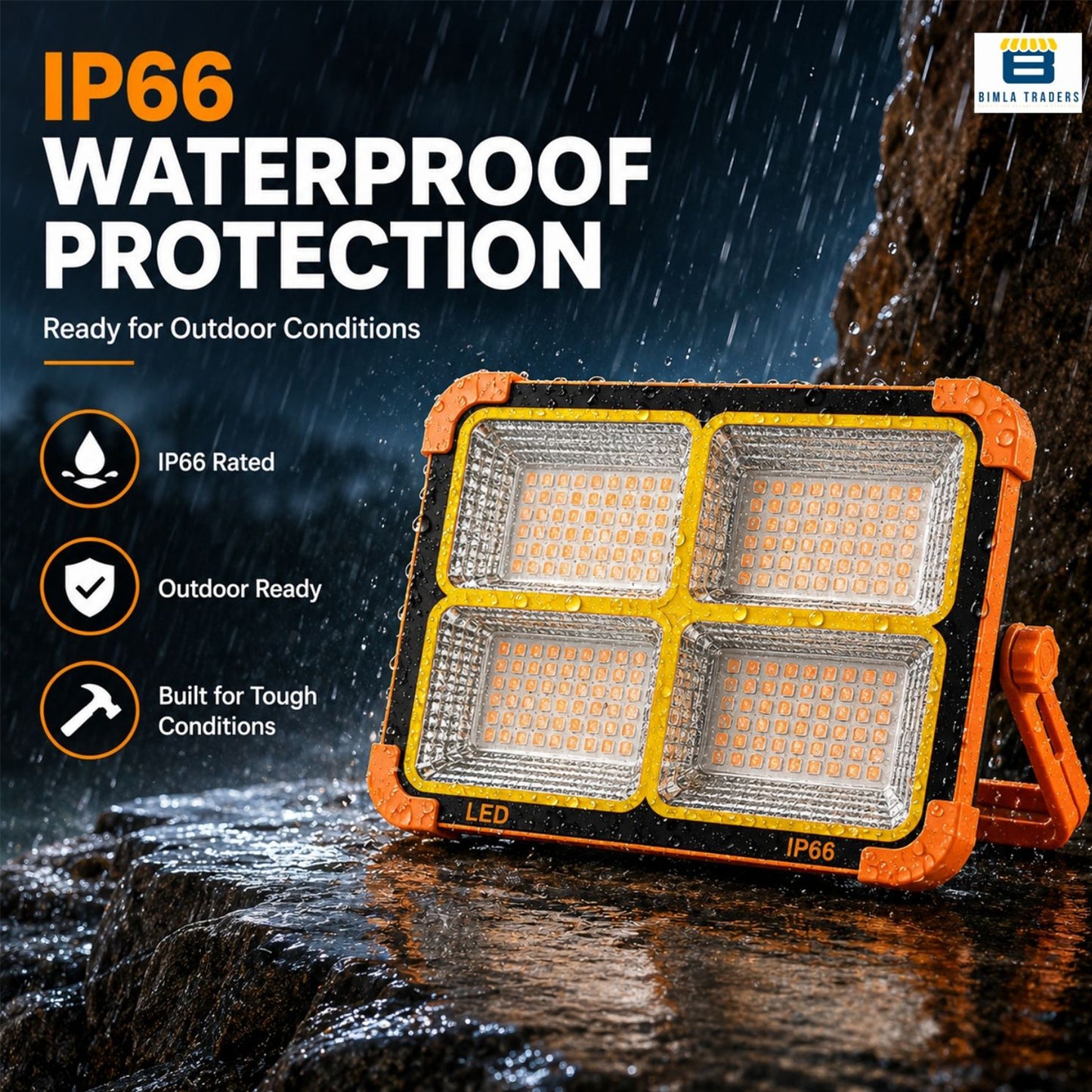 Bimla Traders Rechargeable Solar Emergency Light for Home | Bright, Reliable Power Backup Anytime | Floor Light for Indoor & Outdoor Use