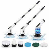 Bimla Traders Electric Spin Scrubber for Home Cleaning | 9 Replaceable Brush Heads | Adjustable Length & Dual Speed | Cordless Cleaning Brush.