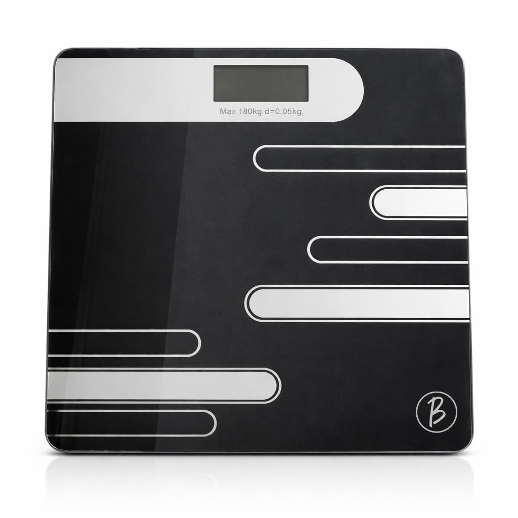 Bimla Traders Premium Digital Body Weight Scale | 26×26 cm Wide Platform | Clear LCD Display | Anti-Skid Base | 180 kg Capacity Cross Design