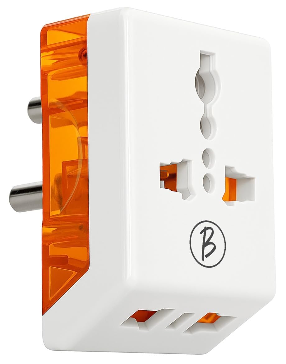 Btag Universal Travel Adapter All-in-One Worldwide Plug Adapter, International with Dual USB Ports , Multi-Country Power Outlet, Compact Adapter