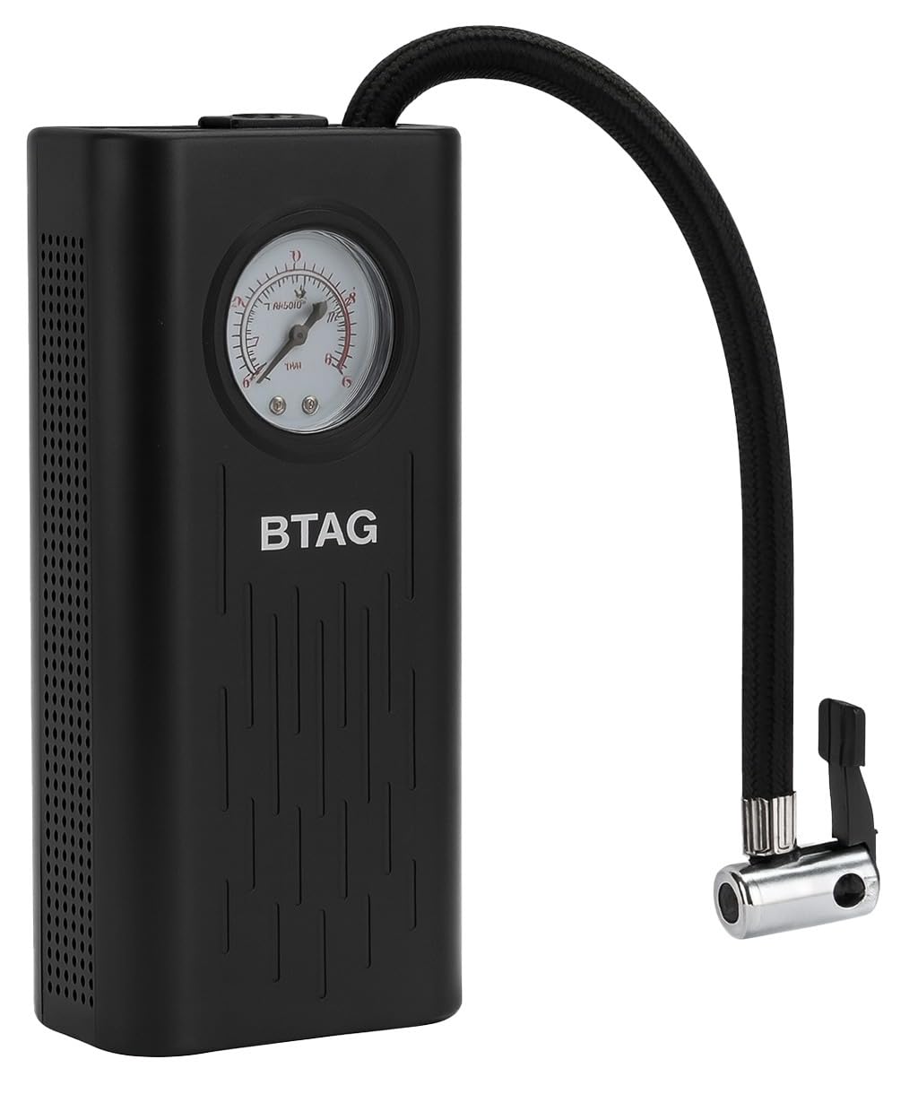 Bimla Traders Portable Digital Tyre Inflator for Car & Bike – Compact Air Pump Compressor with Pressure Gauge, Fast Inflation – Ideal for Tyres, Balls & Inflatables. Pack of 1 (AU002_Black)