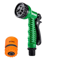 Bimla Traders 7-Pattern Garden Spray Gun Hose Nozzle with Adjustable Trigger Handle, Water Spray Nozzle for Car Wash, Lawn & Garden Watering - with Orange Connector .