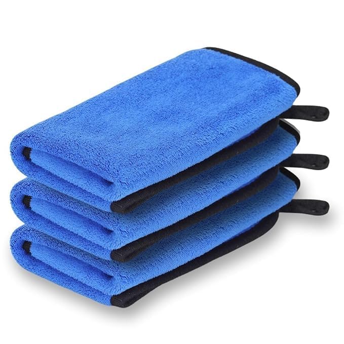 Bimla Traders Microfiber Cleaning Cloth| Highly Absorbent,Lint and Streak Free, Multi-Purpose Wash Cloth for Kitchen,Car,Window,Stainless Steel (Pack of 3)