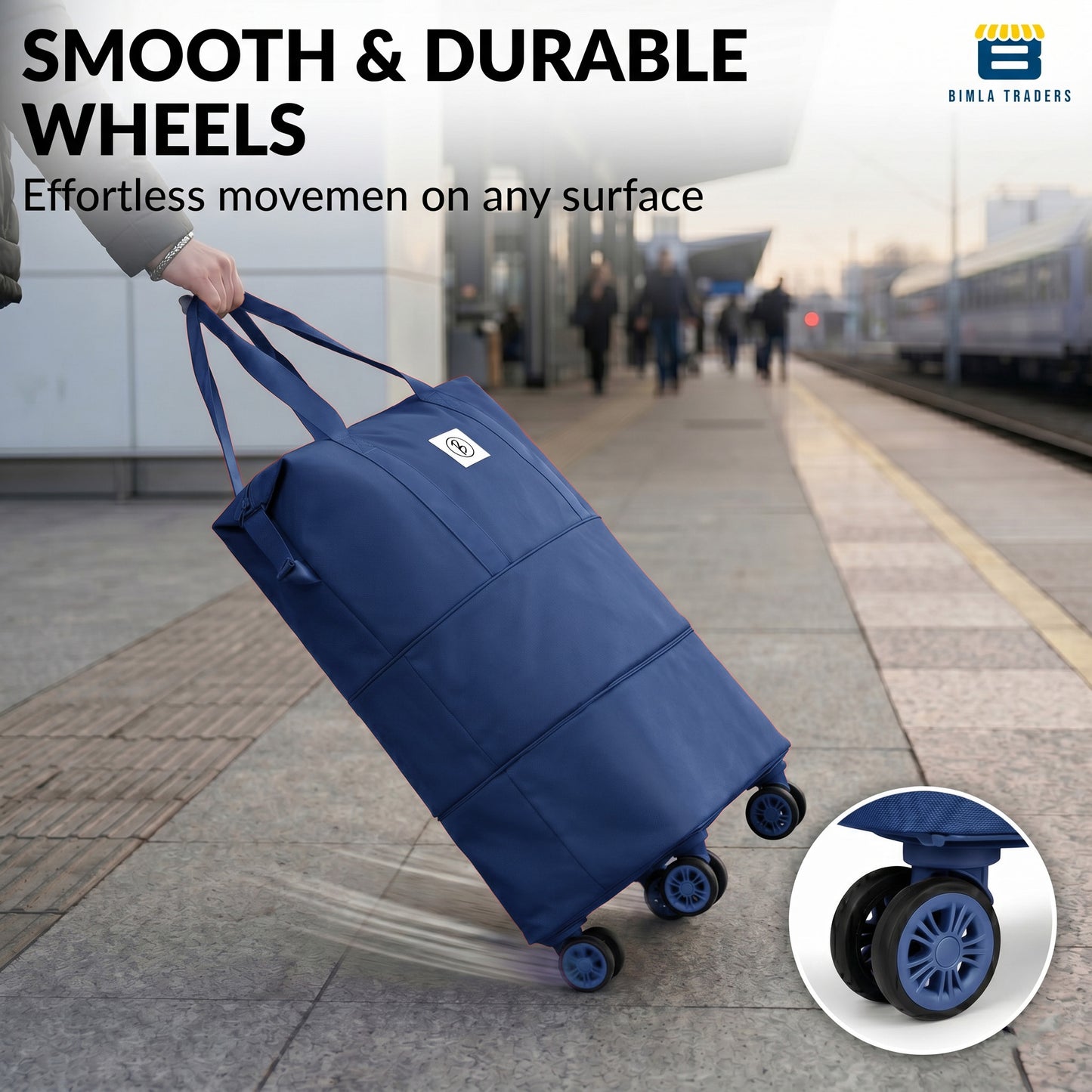 Bimla Traders Travel Duffle Bag with Wheels | Expandable & Waterproof Traveling Bag for Unisex (Pack of 1)