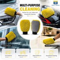 Bimla Traders Microfibre Wash Mitt Cleaning Gloves | Heavy-Duty Quality | Super Absorbent | Extra Large.