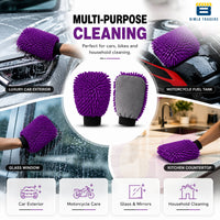 Bimla Traders Microfibre Wash Mitt Cleaning Gloves | Heavy-Duty Quality | Super Absorbent | Extra Large.