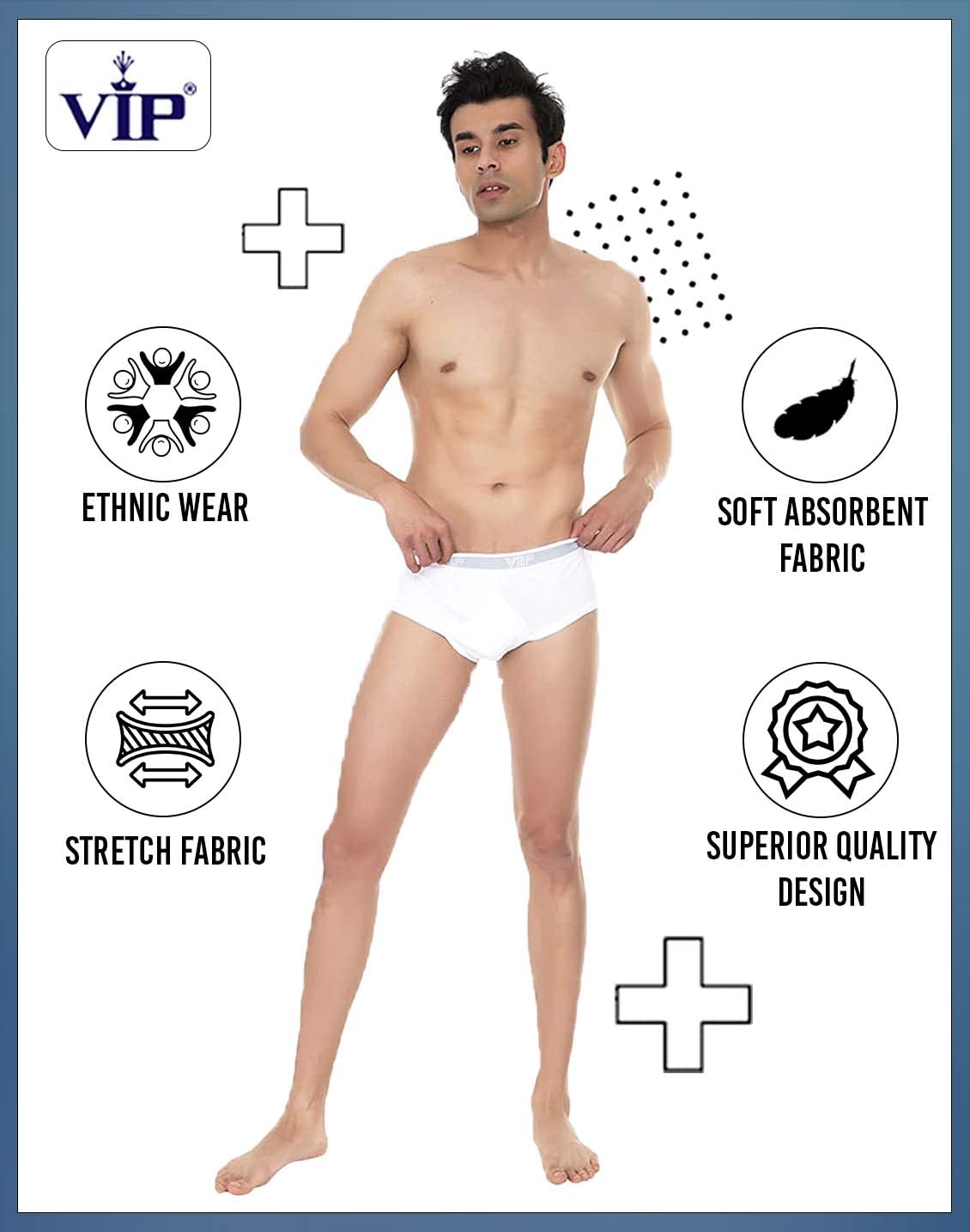 VIP Mens Cotton Brief Pack of 1 (SIGNOR_WHITE)