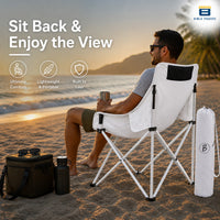Bimla Traders Foldable Camping Chair with Carry Bag, Portable Outdoor Folding Chair for Camping, Picnic, Garden and Travel, Heavy Duty Metal Frame.