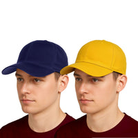 BTfash Classic Plain Adjustable Baseball Cap for Men and Women, Unisex Cap for All Seasons (Pack of 2)