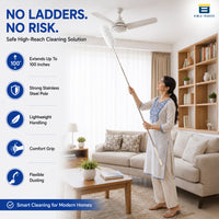 Bimla Traders Feather Duster Bendable & Extendable Fan Cleaning Duster with 100 inches Expandable Pole Handle Washable