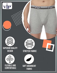VIP Ultra Men's 100% Ribbed Cotton Long Underwear - Pack of 1 (Assorted)