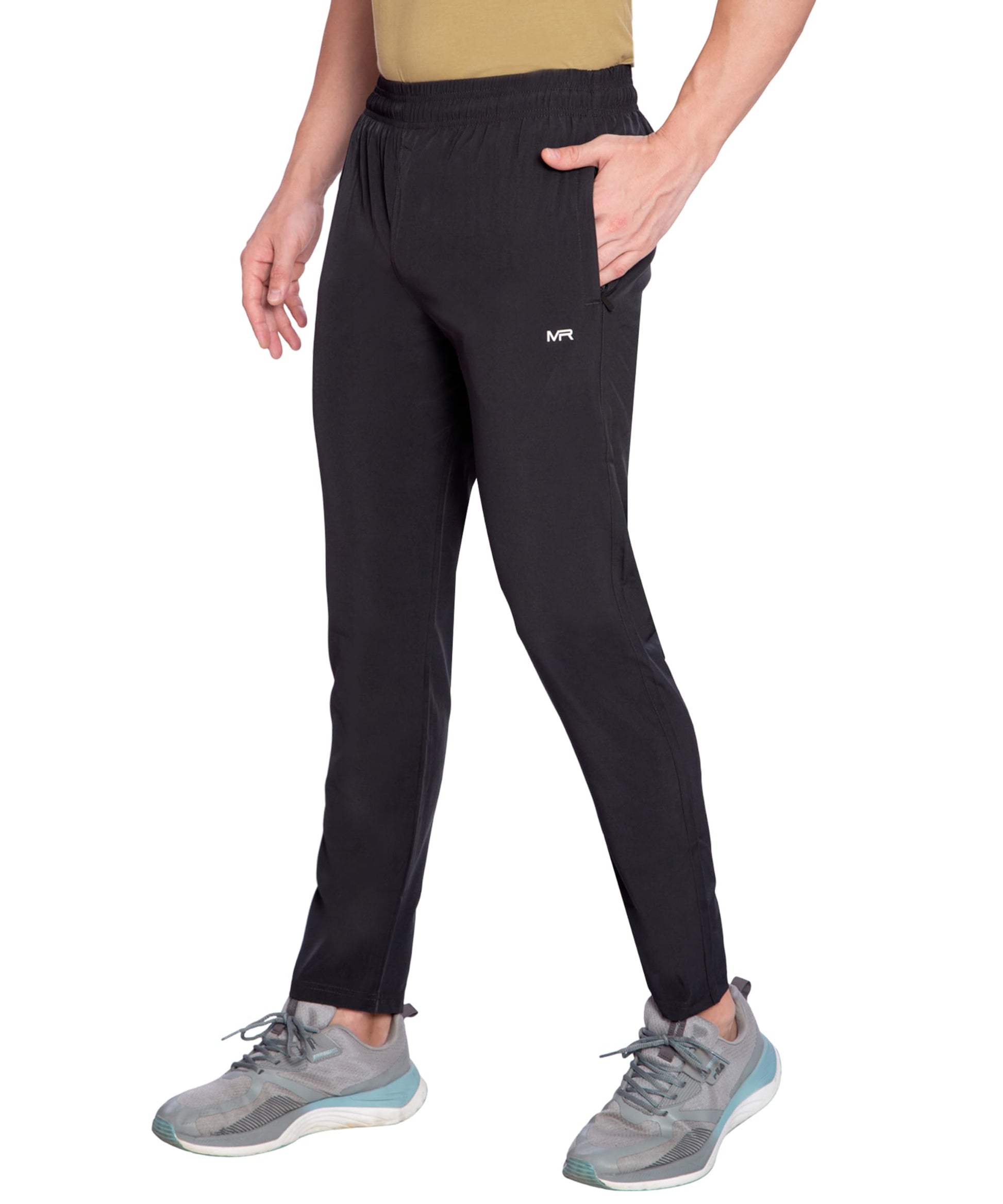 Mens Regular Fit Comfortable Cotton Track Pants with Both Side Zipper Pocket