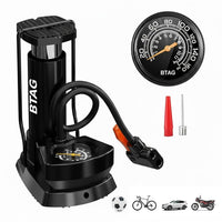 Bimla Traders High Pressure Foot Air Pump with Pressure Gauge – Portable Floor Compressor Cylinder for Car, Bike, Motorcycle, and Bicycle Tyres. Pack of 1 (AU003_Black)