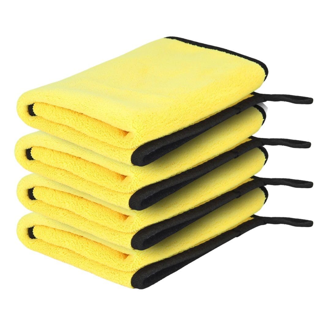 Bimla Traders Microfiber Cleaning Cloth| Highly Absorbent,Lint and Streak Free, Multi-Purpose Wash Cloth for Kitchen,Car,Window,Stainless Steel (Pack of 3)