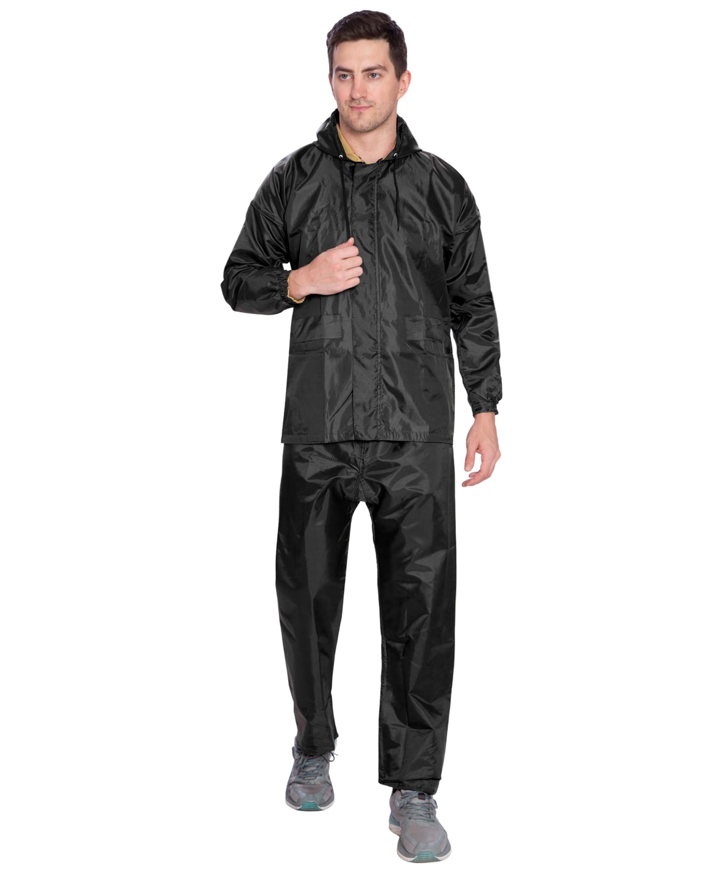Bimla Traders Men's Lightweight and Waterproof Hood Raincoat With pocket and bag | Solid | Comfortable | Modern
