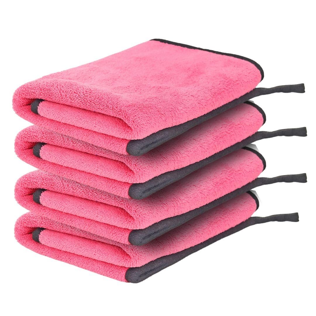 Bimla Traders Microfiber Cleaning Cloth| Highly Absorbent,Lint and Streak Free, Multi-Purpose Wash Cloth for Kitchen,Car,Window,Stainless Steel (Pack of 3)