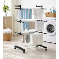 Bimla Traders Heavy-Duty Clothes Drying Stand | Load Capacity 40 kg | Portable with Wheels | Balcony Use | Foldable Wings | Rust-Resistant Alloy Steel