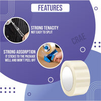 CRAE Brown Packaging Cello Tape For Office, Home and E-Commerce Packing | 100M |