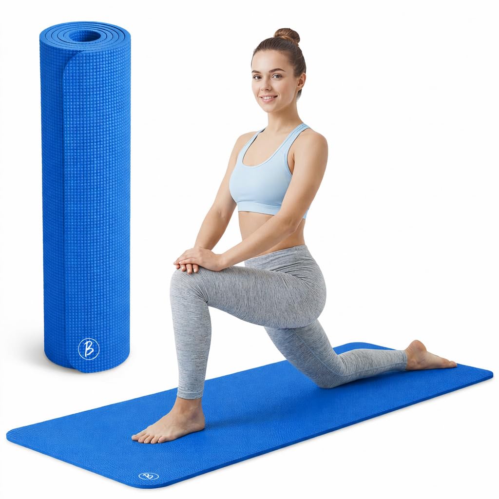 Bimla Traders Premium PVC Yoga Mat for Women & Men | Anti-Slip Exercise & Gym Mat for Home Workouts | Lightweight & Durable