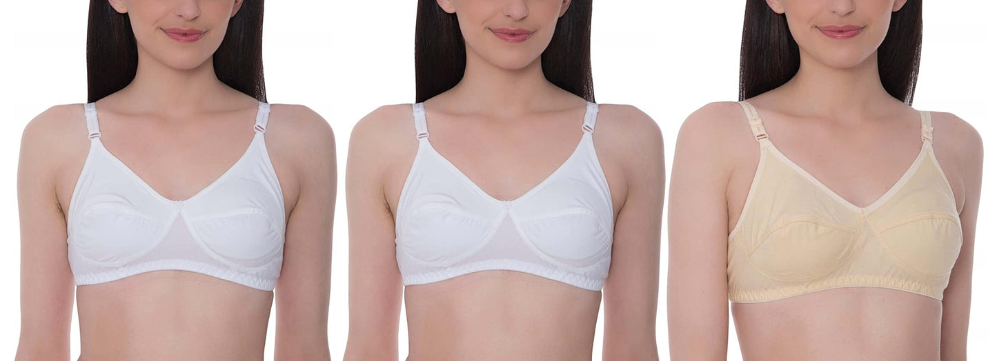 Bimla Traders Fortune Women's Cotton Everyday Bra – Non-Padded, Non-Wired, Full Coverage Comfortable.
