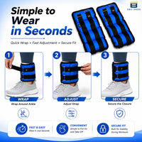 Btag Solid Neoprene Ankle & Wrist Weights | Adjustable Strap | Unisex Leg & Arm Weight Cuffs for Gym, Workout & Training.