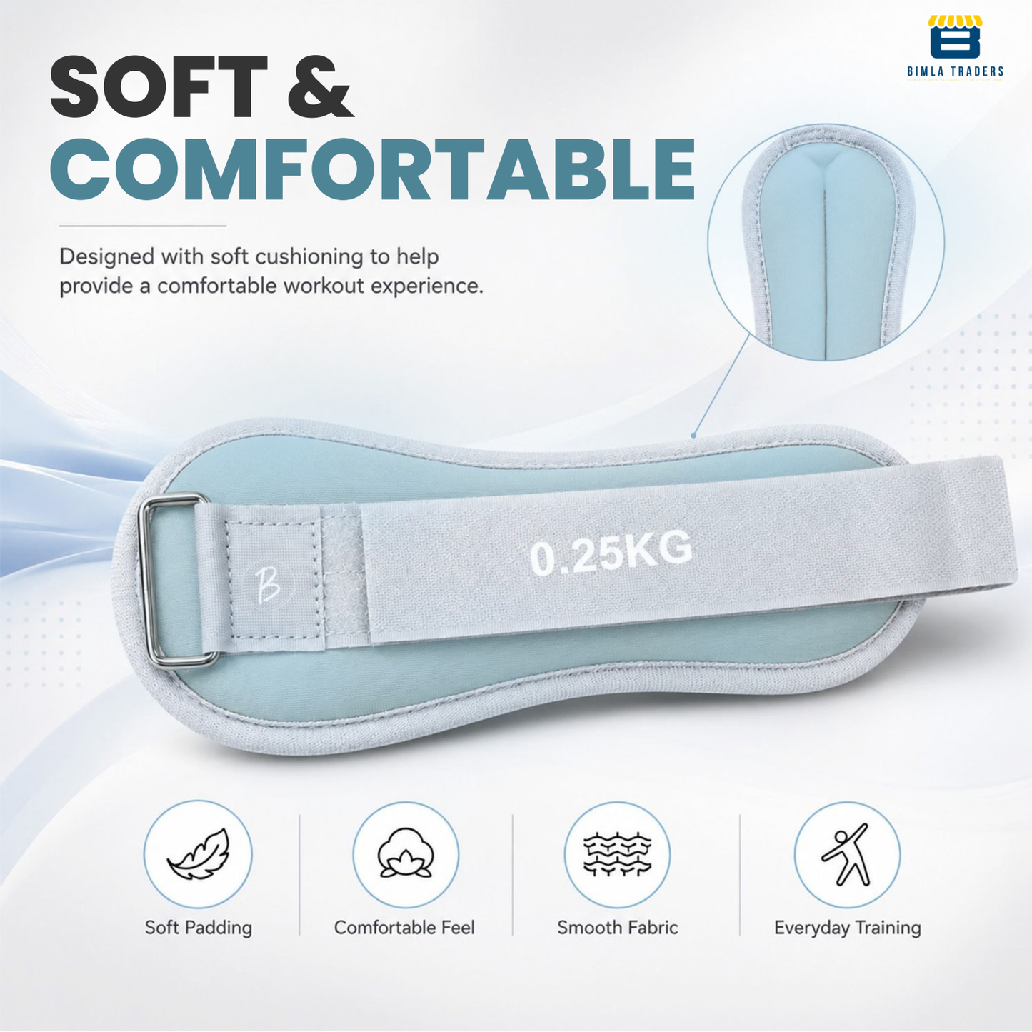 Btag Solid Neoprene Ankle & Wrist Weights| Adjustable Strap | Unisex Leg & Arm Weight Cuffs for Gym, Workout & Training.